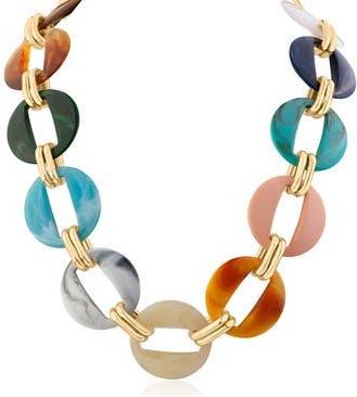 Jardin Multicolor Resin Disc Necklace in Multi/Gold at Nordstrom Rack
