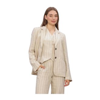 Moss Copenhagen Dames, Jassen, Beige, Maat: S Katoen