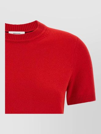 Ferragamo cashmere ribbed short-sleeve jumper