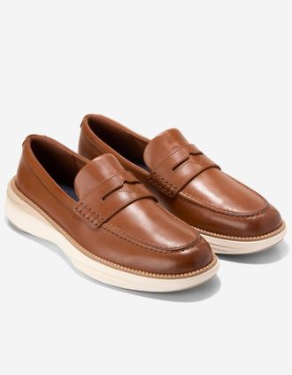 Cole Haan Mens Cole Haan &Oslash;riginalGrand Horizon Leather Mens Tan Penny Loafers - Brown - Size: 10