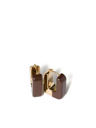 Miu Miu colourblock earrings - women - Enamel/Polymethyl Methacrylate - One Size - Gold