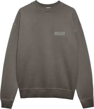 Msgm logo-print cotton sweatshirt - men - Cotton - M - Grey