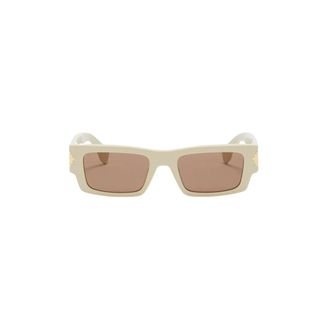 Marcelo Burlon Beige Rectangular Sunglasses