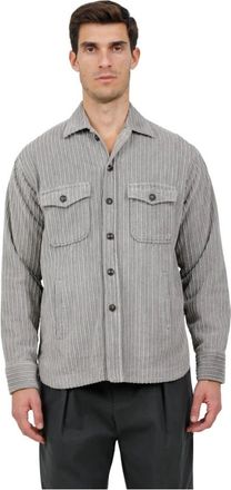Tintoria Mattei Hombre, Camisas, Gris, Talla: L
