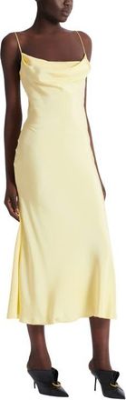 Balmain Long strappy dress in silk satin in Yellow at Nordstrom, Size 38 Eu