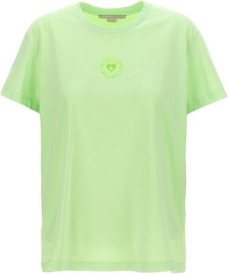 Stella McCartney Light Green Iconic Mini Heart T-shirt
