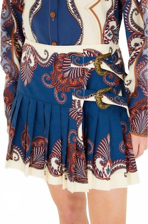 Farm Rio Arabesque Scarf Mini Skirt In Blue