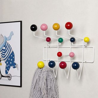 OEM Perchero Cl&aacute;sico De Metal Para Pared, Ideal Para Recibidor, Con Colgador De Bola De Madera Maciza De Nogal - Otros Colores