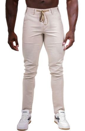 Maceoo Marthyr Tapered Leg Drawstring Pants in White at Nordstrom, Size 30