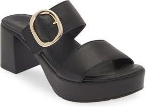 Naot Celeb Platform Slide Sandal in Jet Black Leather at Nordstrom Rack, Size 10Us / 41Eu
