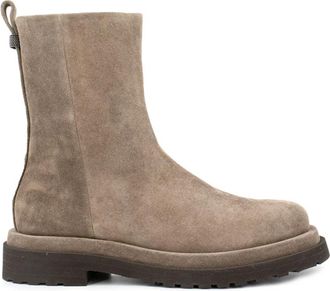 Brunello Cucinelli Leren enkellaarzen voor stijl en comfort - Dames - Enkellaarsjes - Grijs - 39 EU - Schoenen