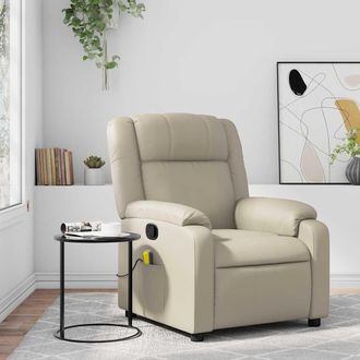 vidaXL Vidaxl Poltrona Reclinabile Massaggiante In Similpelle Crema