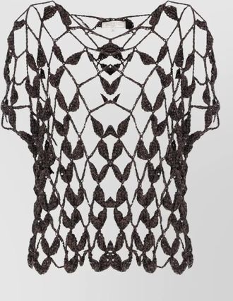 Antonelli sleeveless sequin cutout top