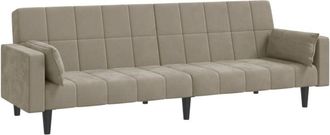 vidaXL Vidaxl - Sof&aacute; Cama De 2 Plazas Con Dos Almohadas Terciopelo Gris Claro