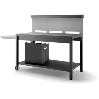 Forge Adour Forge Adour - Mesa M&oacute;vil Con Credenza Para Plancha, Acero Negro Y Gris Mate