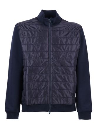 Fay Quilted Nylon Front Ribbed Casual Jacket