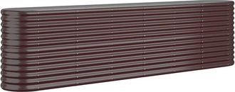 vidaXL Garden Raised Bed Galvanised Steel 260x40x68 cm Brown Vidaxl
