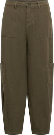 Kaffe Broek - Dames - Broeken - Groen - M - Katoen - Broeken