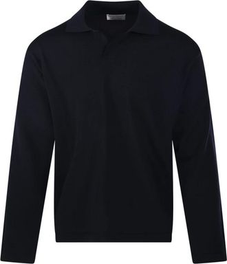 Roberto Collina Polo ML - Heren - Tops - Blauw - Maat: 2XL