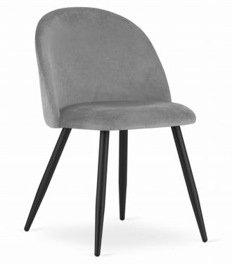 OEM Silla Bello - Terciopelo Gris Claro / Patas Negras X 1