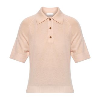 Victoria Beckham Wollen Polotrui - Dames - V-hals truien - Roze - M - Wol - Truien & Vesten