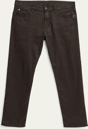 Loro Piana Mens Quarona Linen and Cotton Stretch Five-Pocket Pants