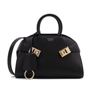 Ferragamo Hug Mini Handtas - Dames - Handtassen - Zwart - ONE Size - Leer - Tassen