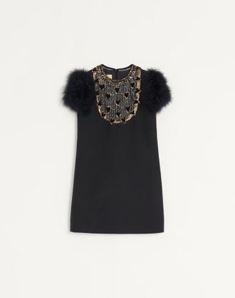 Valentino Embroidered Crepe Couture Short Dress Wo