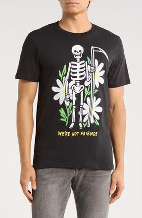 Goodie Two Sleeves Flower Skeleton Graphic T-Shirt in Black at Nordstrom Rack, Size Xx-Large