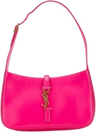 Saint Laurent Pre-owned Shoulder Bags, female, Pink, Size: ONE SIZE Pre-owned The Le 5 a 7 Shoulder Bag