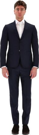 Ermenegildo Zegna Wollen Kostuum Drop 8 - Heren - Business pakken - Blauw - S - Wol - Kostuums