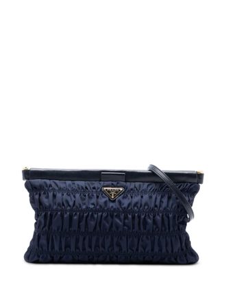 Prada 2000-2013 Tessuto Gaufre crossbody bag - Blauw