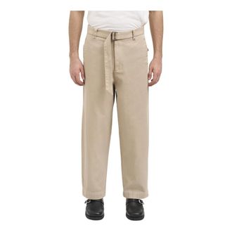 Entire studios Straight Trousers, male, Beige, Size: S Pantaloni Gully con cintura