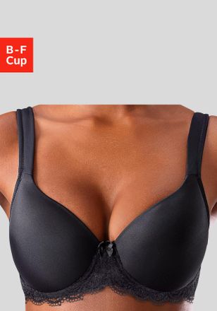 Lascana Schalen-BH LASCANA, Damen, Gr. 100, Cup C, schwarz, Microtouch, Obermaterial: 85% Polyamid, 15% Elasthan, BHs Schalen-BH, mit B&uuml;gel, nahtlos vorgeform