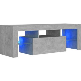 vidaXL Vidaxl - Mueble De Tv Con Luces Led Gris Hormig&oacute;n 120x35x40 Cm