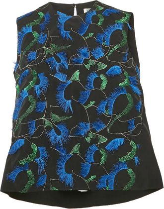 Kenzo Mouwloze top met borduurwerk - Zwart