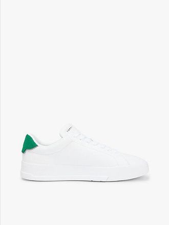 Tommy Hilfiger Logo Court Trainers With Leather