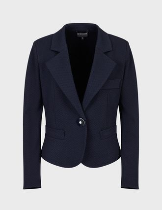 Emporio Armani Womens Blazer in Blue Viscose - Size 16 UK