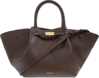 DeMellier Midi New York Grained Leather Tote Bag