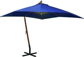 vidaXL Vidaxl - Sombrilla Jard&iacute;n Colgante Con Palo Madera Abeto Celeste 3x3 M