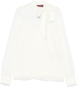 Gucci silk georgette blouse - women - Acetate/Silk - 44 - White