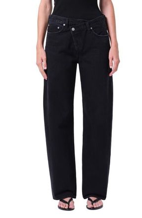 A Gold E Arc Criss Cross Relaxed Jeans in Phase Dark Black at Nordstrom, Size 26