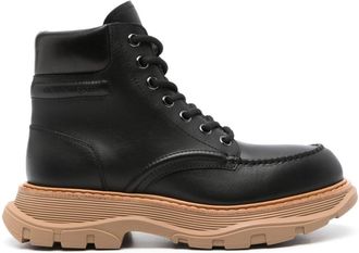Alexander McQueen leather ankle boots - men - Calf Leather/Calf Leather/Rubber - 42 - Black