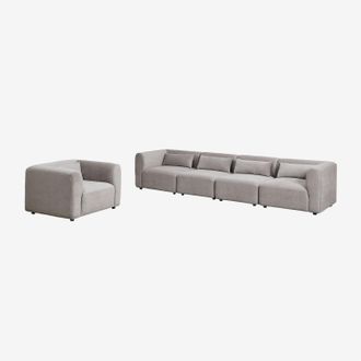 Sklum Sklum - Conjunto De Sal&oacute;n Con Sof&aacute; Modular De 4 Piezas Y Sill&oacute;n Fogler