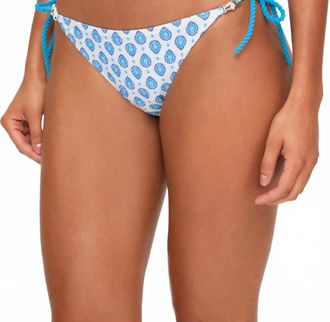 Heidi Klein Womens La Croissette Reversible Triangle Bottom In Provence Print/sol Blue