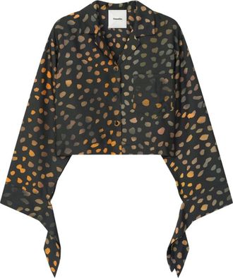 Nanushka Nelida Twill Silk Shirt - Dames - Overhemden - Veelkleurig - L - Overhemden