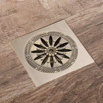 OEM Desag&uuml;e De Ducha De Bronce, Desag&uuml;e De Suelo Cuadrado, Rejilla De Ducha Antiolor Para Ba&ntilde;o, Gran Di&aacute;metro 10 X 10 Cm, Accesorios De Ba&ntilde;o