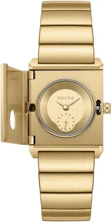 Breda Pulse Locket Tank Bracelet Watch, 26mm x 30mm in Gold at Nordstrom