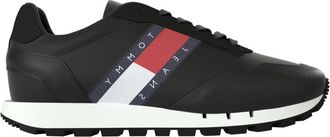Tommy Jeans Retro RU Sneakers Zwart Kunstleer - Heren - Sneakers - Zwart - 42 EU - Leer - Schoenen