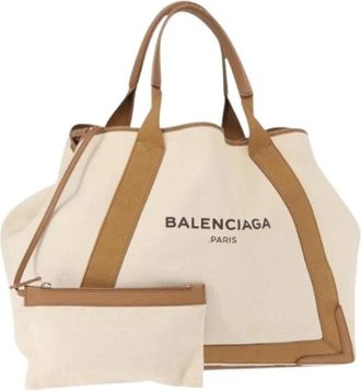 Balenciaga Pre-owned Canvas Tote Bag - Dames - Vintage Shopper - Beige - ONE Size - Vintage